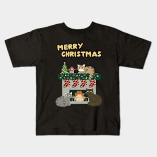 Merry Christmas cats Kids T-Shirt